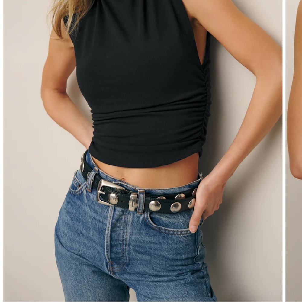 Reformation Black Lindy Knit Top